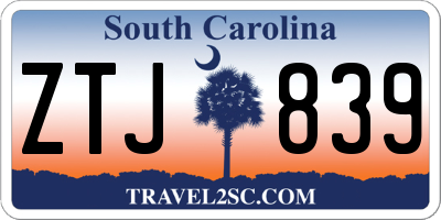 SC license plate ZTJ839