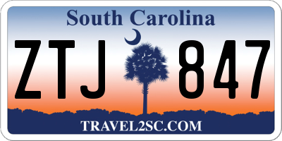 SC license plate ZTJ847