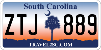 SC license plate ZTJ889