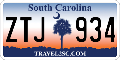 SC license plate ZTJ934
