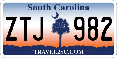 SC license plate ZTJ982