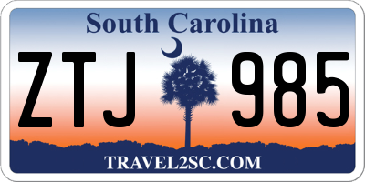 SC license plate ZTJ985