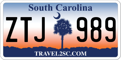 SC license plate ZTJ989