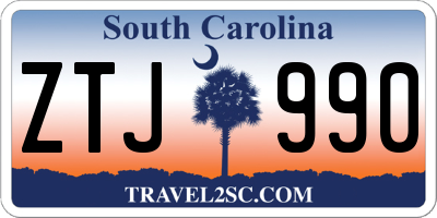 SC license plate ZTJ990