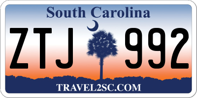 SC license plate ZTJ992