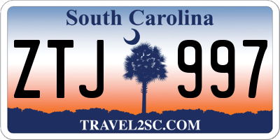 SC license plate ZTJ997