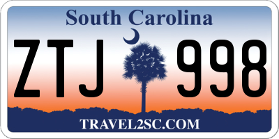 SC license plate ZTJ998