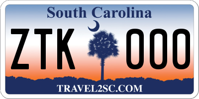 SC license plate ZTK000
