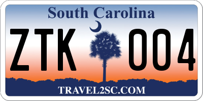 SC license plate ZTK004