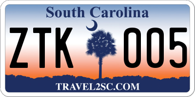 SC license plate ZTK005