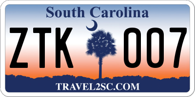SC license plate ZTK007