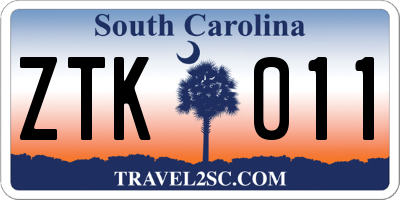 SC license plate ZTK011