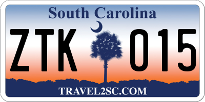 SC license plate ZTK015