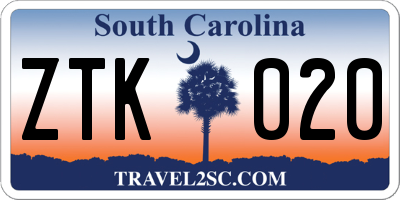 SC license plate ZTK020