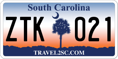 SC license plate ZTK021