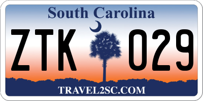 SC license plate ZTK029