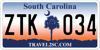 SC license plate ZTK034