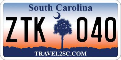 SC license plate ZTK040