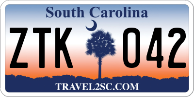 SC license plate ZTK042