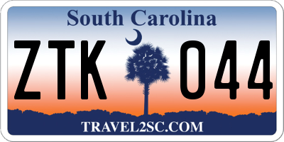 SC license plate ZTK044