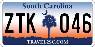 SC license plate ZTK046
