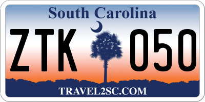 SC license plate ZTK050