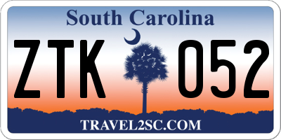 SC license plate ZTK052