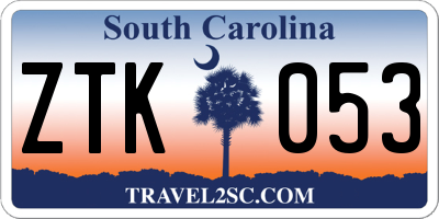 SC license plate ZTK053