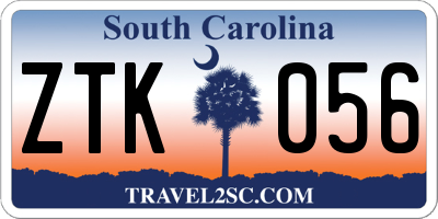 SC license plate ZTK056