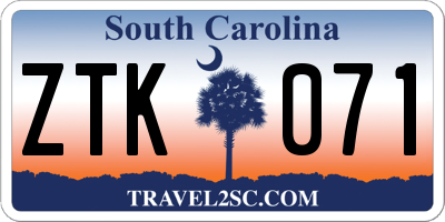 SC license plate ZTK071