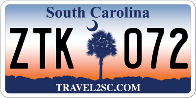 SC license plate ZTK072