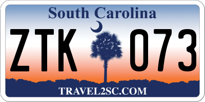 SC license plate ZTK073