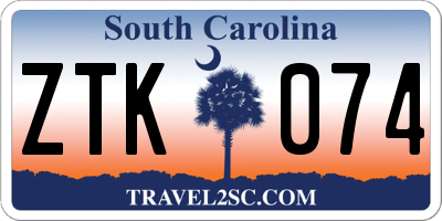 SC license plate ZTK074
