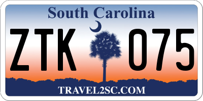SC license plate ZTK075