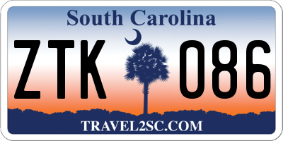 SC license plate ZTK086