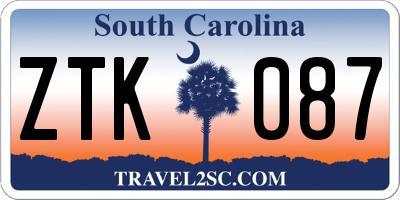 SC license plate ZTK087