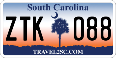 SC license plate ZTK088