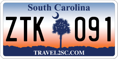 SC license plate ZTK091