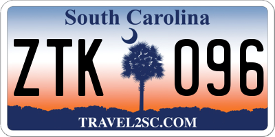 SC license plate ZTK096
