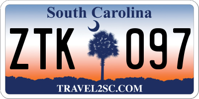 SC license plate ZTK097