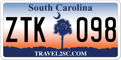 SC license plate ZTK098