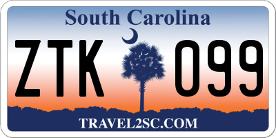 SC license plate ZTK099