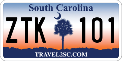 SC license plate ZTK101