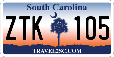 SC license plate ZTK105