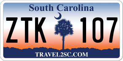 SC license plate ZTK107