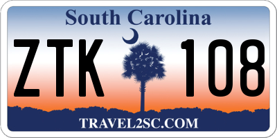 SC license plate ZTK108