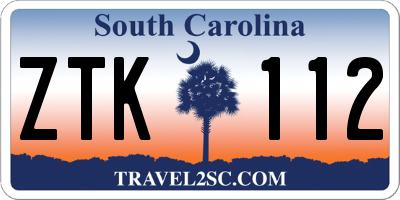 SC license plate ZTK112