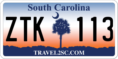 SC license plate ZTK113