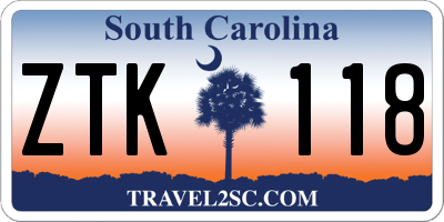 SC license plate ZTK118