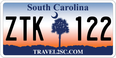 SC license plate ZTK122